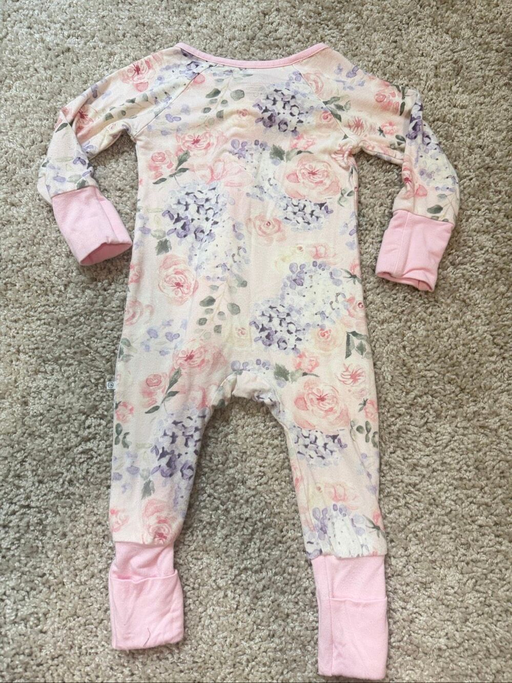Caden Lane Water Color Florals Sleeper 0-3 Months - Picture 3 of 5